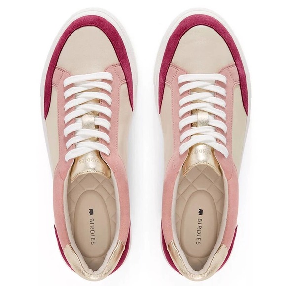 Birdies The Cardinal Leather Low Top Sneakers in Blush Multi Womens Size 9.5 - Picture 1 of 13